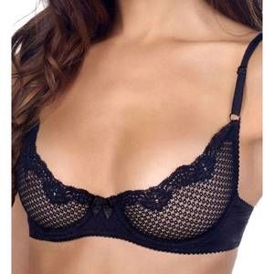 NEW TIMPA LINGERIE duet lace underwire demi bra in black